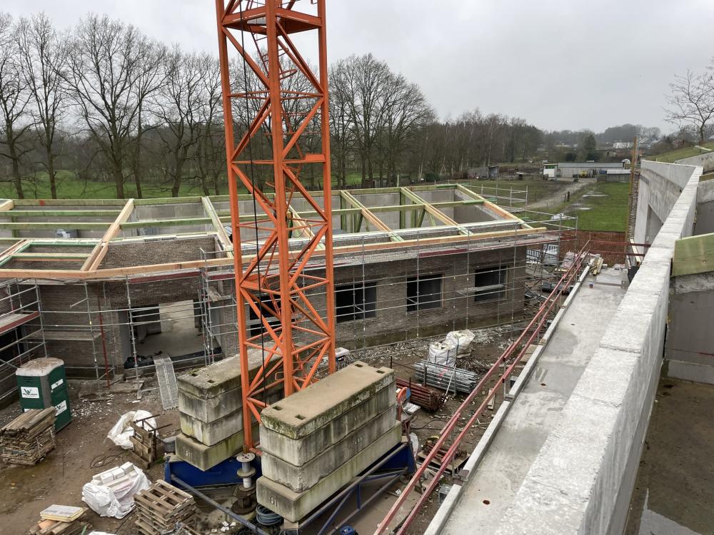 Vorderingen bouwwerken GES-gebouw februari 2024