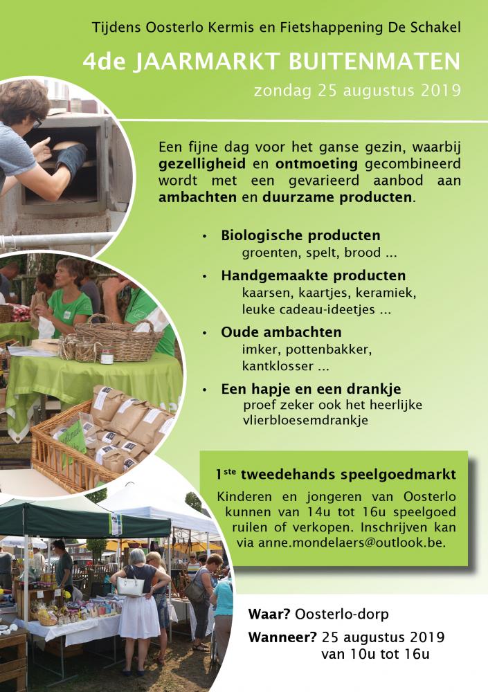 Flyer jaarmarkt BuitenMaten 25 augustus 2019