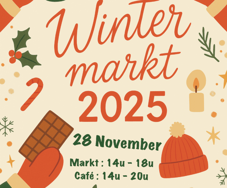 Affiche voor de wintermarkt van Ateljee Hagelbos op vrijdag 28 november