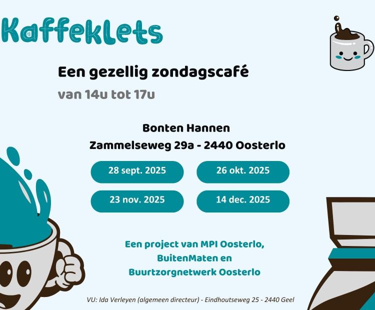 Affiche met alle data van het najaar 2025 van Kaffeklets