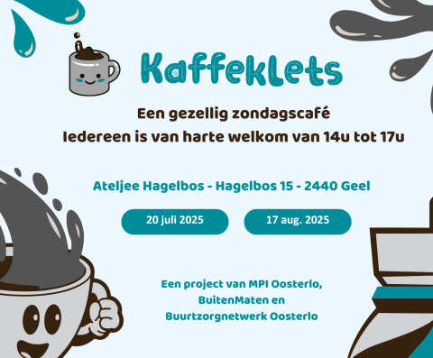 affiche voor het zondagcafé Kaffeklets